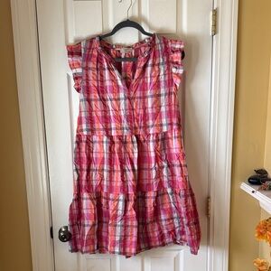LOFT Multicolor Plaid Dress